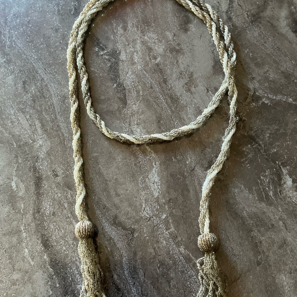 Vintage seedbead Scarf Necklace